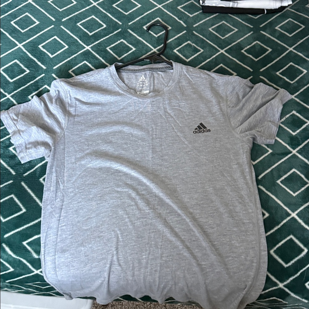 Adidas Heather Gray Tee with Logo